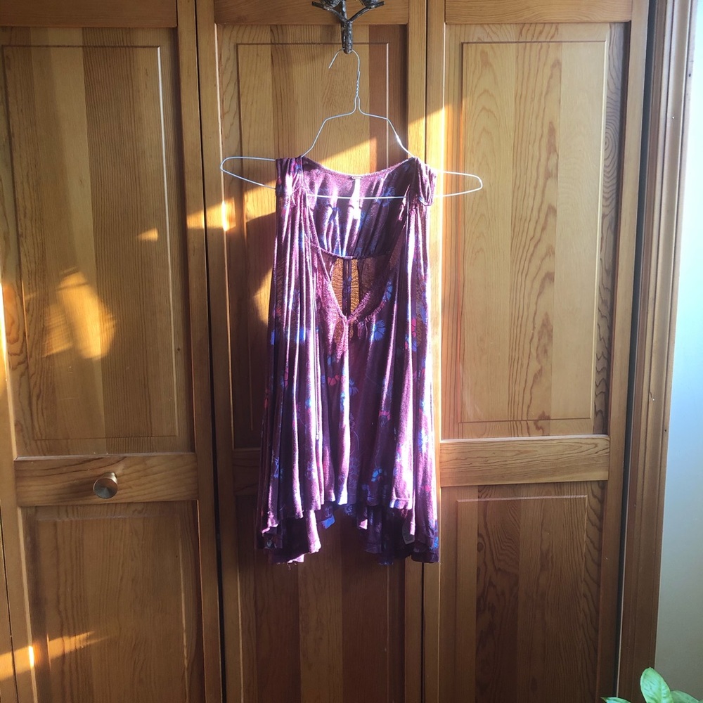 Free People Split Back Tie Detail Sleeveless Tunic
